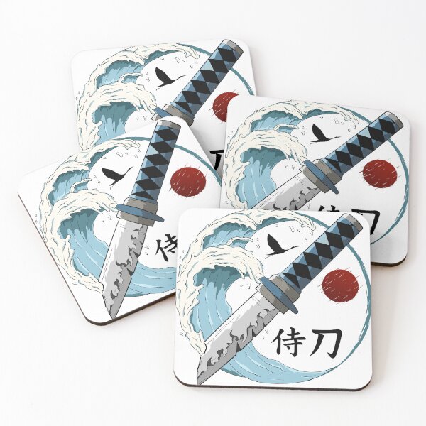 Item preview, The Great Katana Wave - Japanese Samurai illustration - Yabisan designed and sold by Yahia-arts.