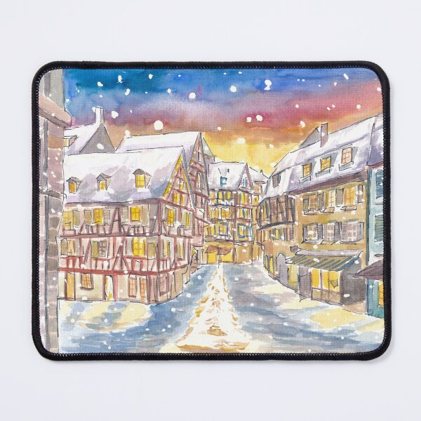 Item preview, Snowing and Festive Colmar in Alsace with Old Town designed and sold by artshop77.
