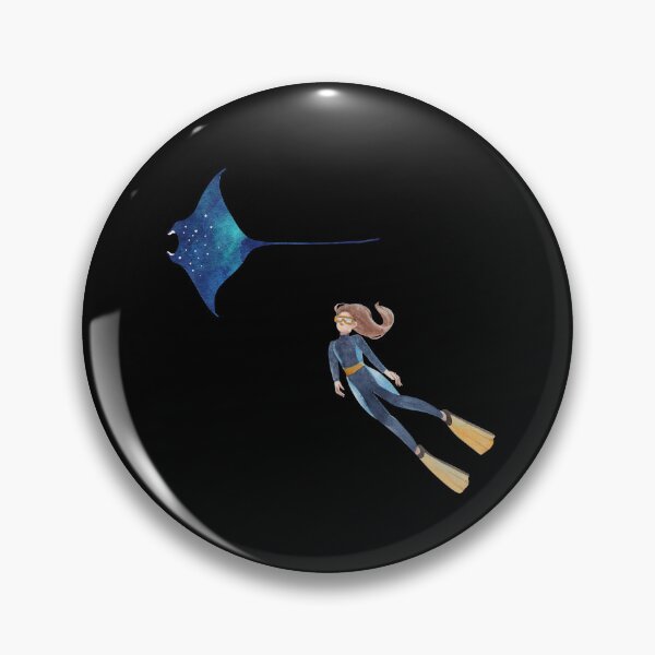 Item preview, diver woman observes a stingray, minimalistic graphics for diving addict designed and sold by in-leggings.