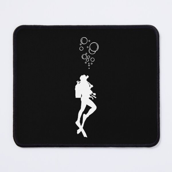 Item preview, diver and bubbles, minimalistic graphics for diving addict designed and sold by in-leggings.