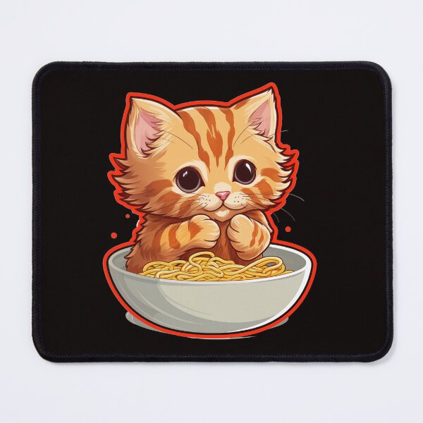 Item preview, sweet kitten eating spaghetti designed and sold by supersanko.