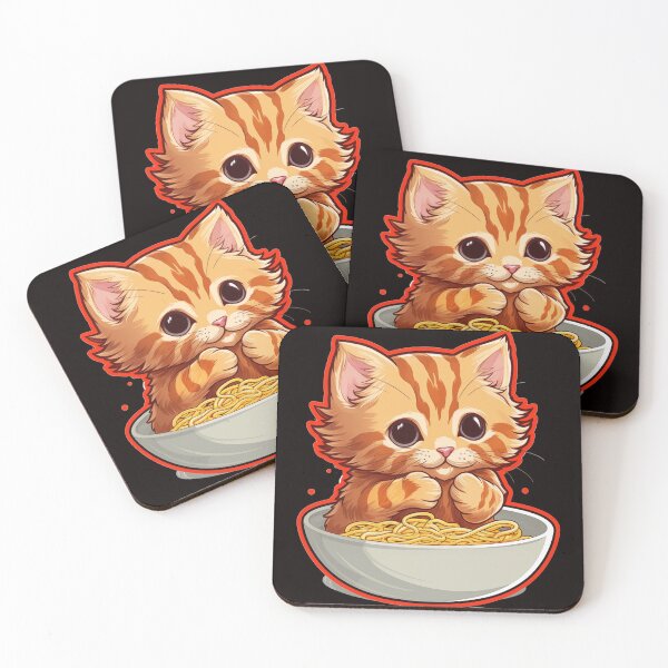 Item preview, sweet kitten eating spaghetti designed and sold by supersanko.