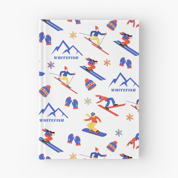 Item preview, Whitefish Mountain Montana Ski Snowboard seamless pattern designed and sold by Vintage-TM.