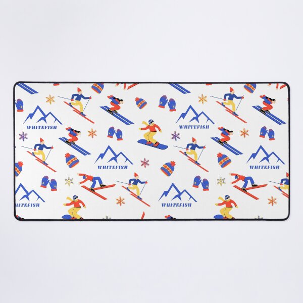 Item preview, Whitefish Mountain Montana Ski Snowboard seamless pattern designed and sold by Vintage-TM.