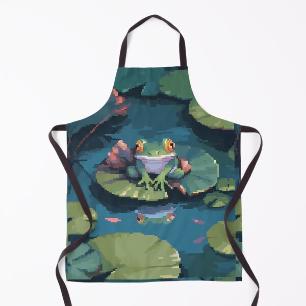 Item preview, Frog sitting on a lily pad- pixel art designed and sold by octoboobs.