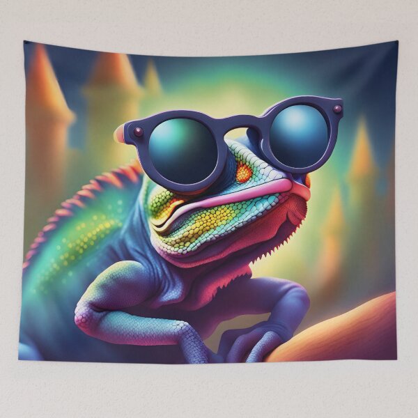 Item preview, Chameleon with glasses designed and sold by StyleSketch.