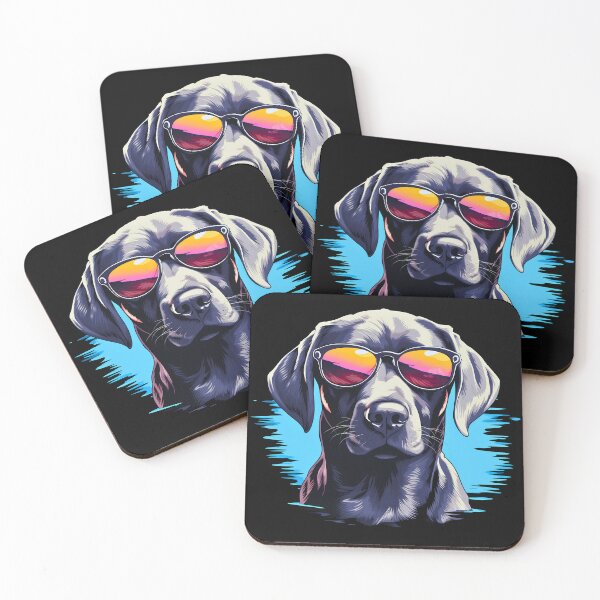 Item preview, Funny Silver Grey Labrador Retriever Dog Wearing Sunglasses Illustration designed and sold by NBSStore.