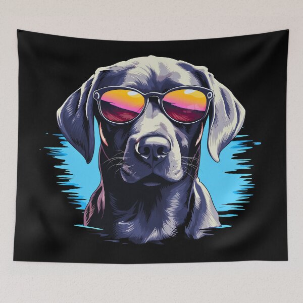 Item preview, Funny Silver Grey Labrador Retriever Dog Wearing Sunglasses Illustration designed and sold by NBSStore.