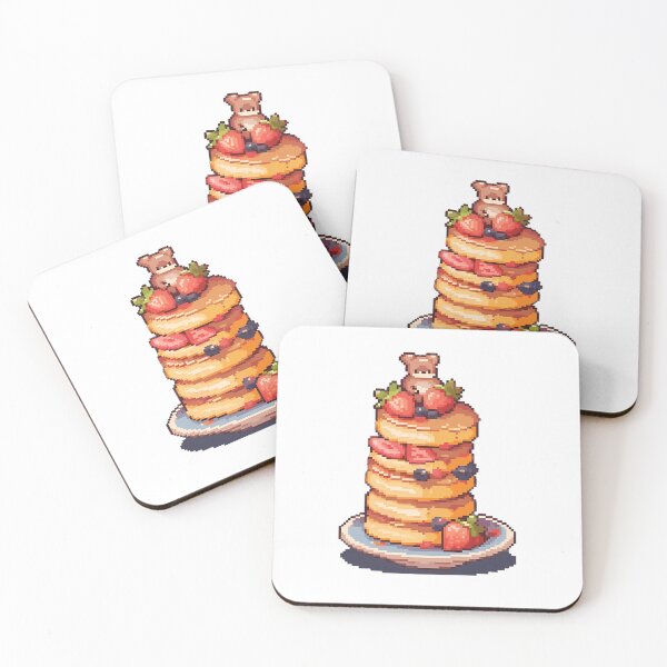 Item preview, Kawaii Bear Pancakes, 16bit- Pixel art designed and sold by octoboobs.