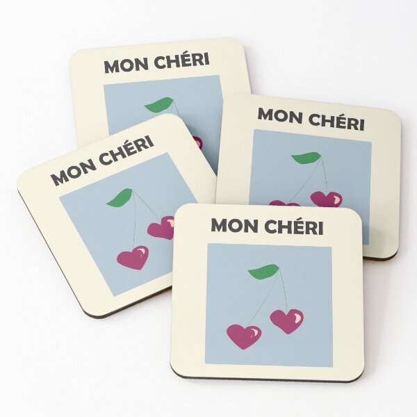 Item preview, Mon cheri, cute wall art print, french, modern home decor designed and sold by shreya ranjan.
