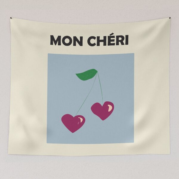 Item preview, Mon cheri, cute wall art print, french, modern home decor designed and sold by shreya ranjan.
