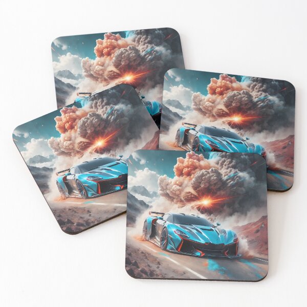 Item preview, Celestial Rhythm: Electric Cars that Dance among Colored Clouds in Digital Art. designed and sold by Artedig.