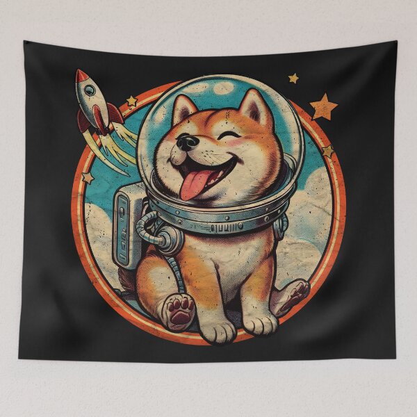 Item preview, Astronaut Shiba Inu smiling goes to space art. designed and sold by Walkcircle.