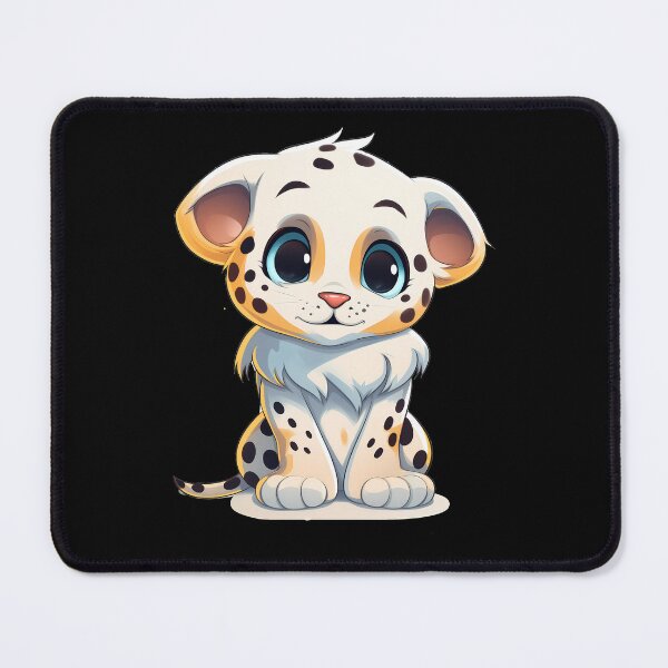 Item preview, White Albino Cheetah Cub Cute Illustration designed and sold by NBSStore.