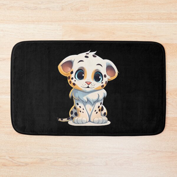 Item preview, White Albino Cheetah Cub Cute Illustration  designed and sold by NBSStore.