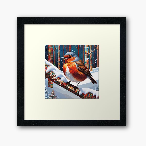 Aperçu de l'œuvre Robin Redbreast 04 - Chic Robin Collage créée et vendue par Artekinium.