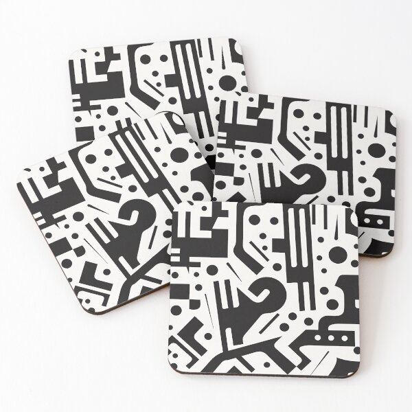 Item preview, Monochrome Geometry - Bold Abstract Shapes in Black and White designed and sold by PaintbrushPlace.