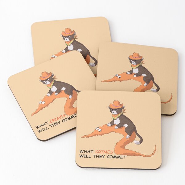 Item preview, cowboy cat and worm (orange) designed and sold by papercreatyre.