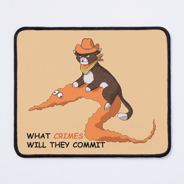 Item preview, cowboy cat and worm (orange) designed and sold by papercreatyre.