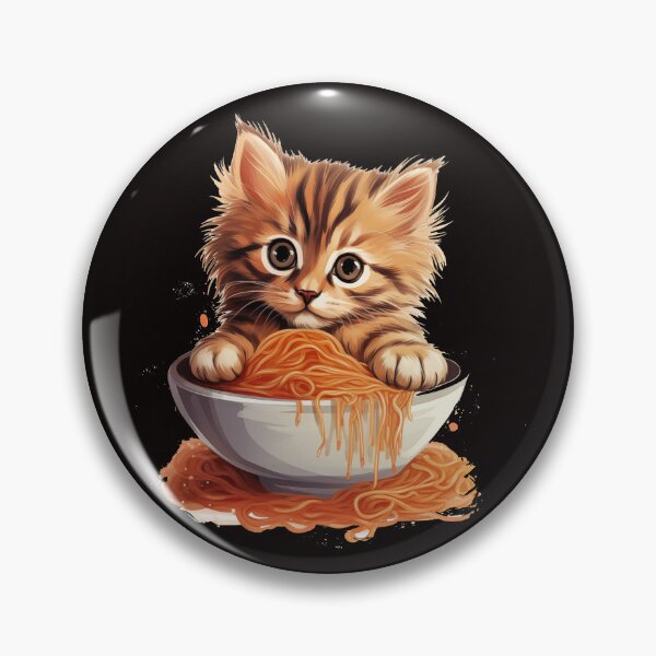 Item preview, sweet kitten eating spaghetti designed and sold by supersanko.