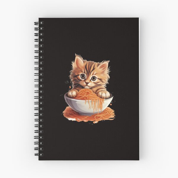 Item preview, sweet kitten eating spaghetti designed and sold by supersanko.