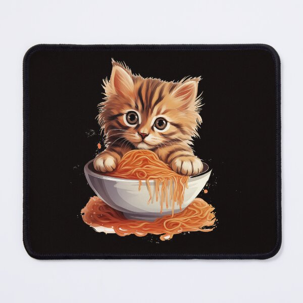 Item preview, sweet kitten eating spaghetti designed and sold by supersanko.