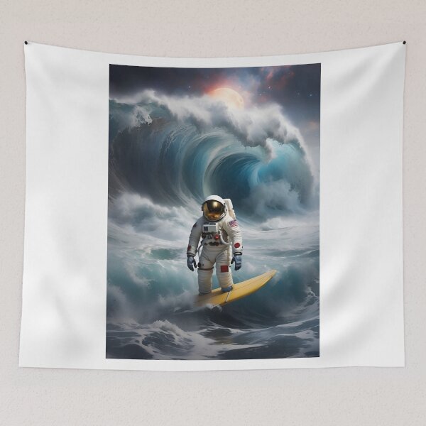 Item preview, Spaceman surfing the big wave designed and sold by NeilODonnell.