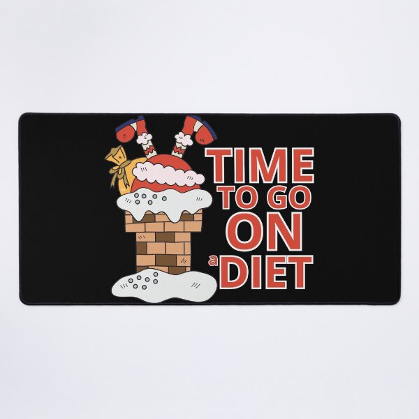 Item preview, Time to go on a diet - Santa Claus in the chimney gives gifts | It's time to go on a diet and good eating habits | Merry and Happy Christmas / Christmas Time designed and sold by Erry-ewell.