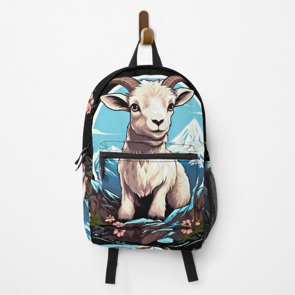 Item preview, Cute Alpine Goat In The Mountains Kawaii Illustration  designed and sold by NBSStore.