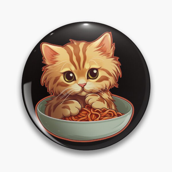 Item preview, sweet kitten eating spaghetti designed and sold by supersanko.