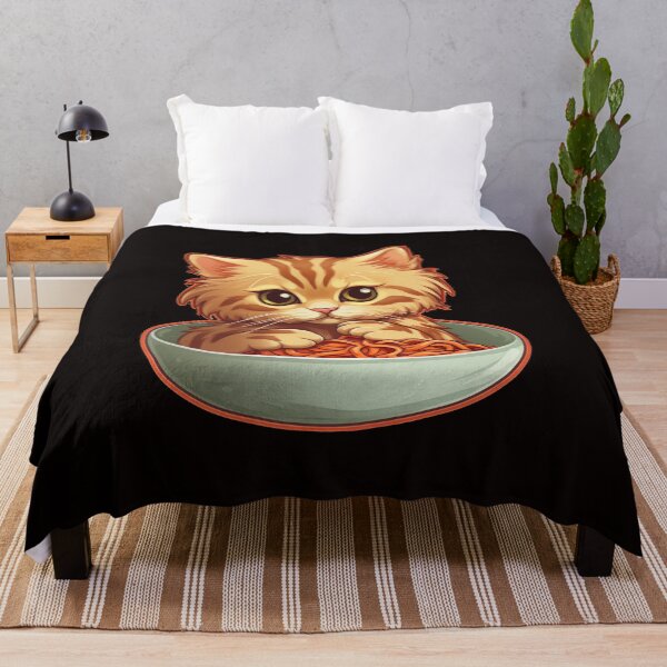 Item preview, sweet kitten eating spaghetti designed and sold by supersanko.