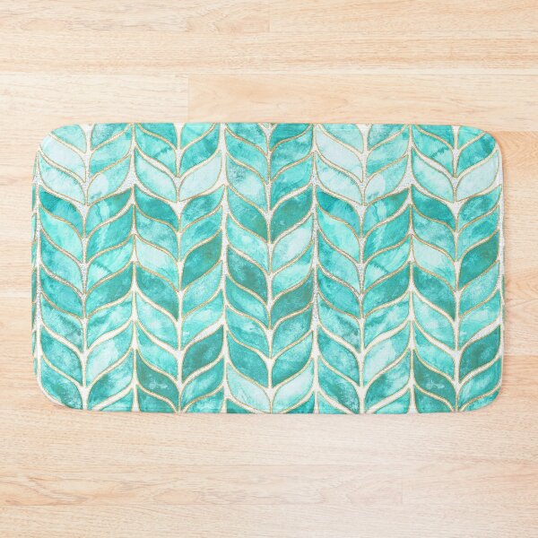 Item preview, Gilded Watercolor Whale Tail Tiles - Turquoise designed and sold by TigaTiga.