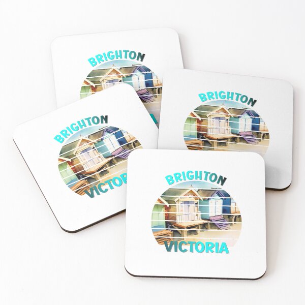 Item preview, Brighton Victoria Beach Boxes Retro Sunset Illustration Art designed and sold by adriana-holmes.