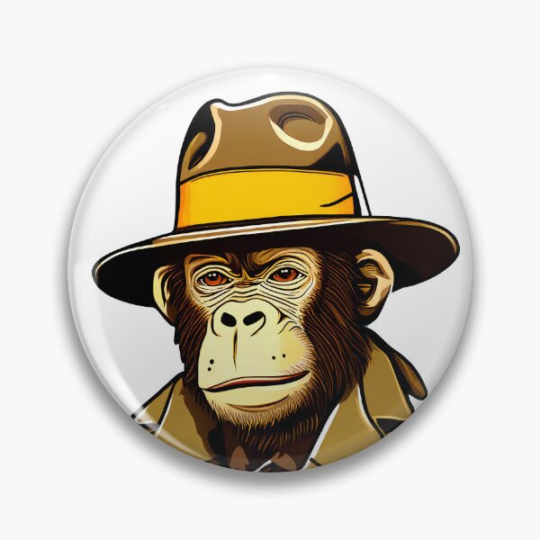Item preview, Adventurer monkey in hat explores the world designed and sold by BubblyDelight.