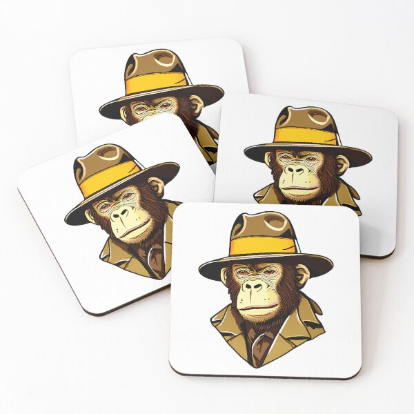 Item preview, Adventurer monkey in hat explores the world designed and sold by BubblyDelight.