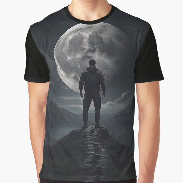 Item preview, Solitude under Moonlight - Lone Man Embracing the Nigh designed and sold by Fafa ND.