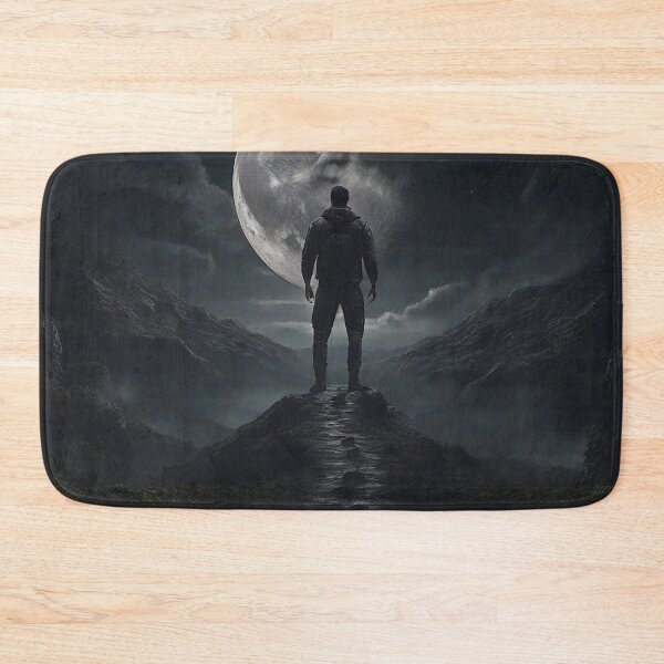 Item preview, Solitude under Moonlight - Lone Man Embracing the Nigh designed and sold by Fafa ND.