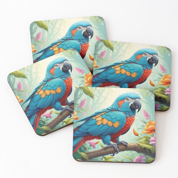 Item preview, Serenade of the Tropics: Blue Macaw Amongst Floral Bliss designed and sold by Nick Seidel.