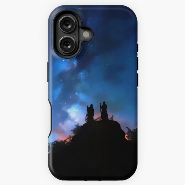 Item preview, Silhouette father and son looking at the night sky, Space Inspirations designed and sold by gabimedia.
