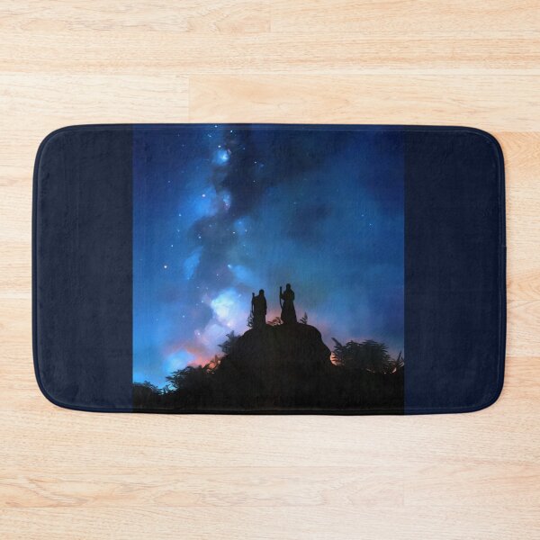 Item preview, Silhouette father and son looking at the night sky, Space Inspirations designed and sold by Gabi.Media.