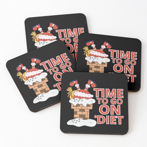 Item preview, Time to go on a diet - Santa Claus in the chimney gives gifts | It's time to go on a diet and good eating habits | Merry and Happy Christmas / Christmas Time designed and sold by Erry-ewell.