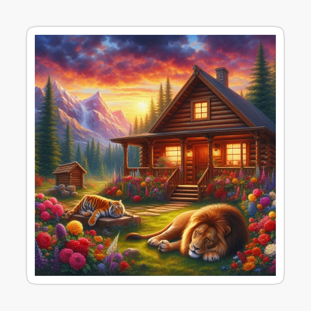 Lion and Tiger Sleeping  Greeting Card