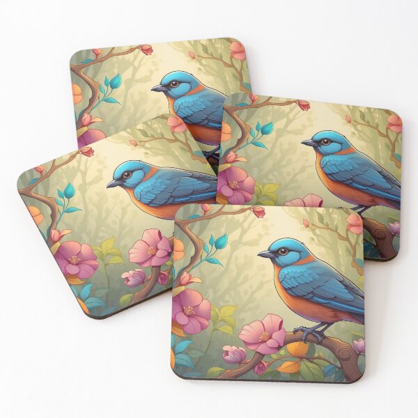 Item preview, Floral Serenade: Vibrant Bird Perched in Blossoming Bower designed and sold by Nick Seidel.