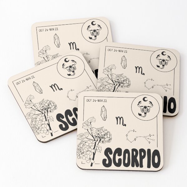 Item preview, Scorpio zodiac sign birth flower birthstone constellation symbol designed and sold by Hannah-Keila.