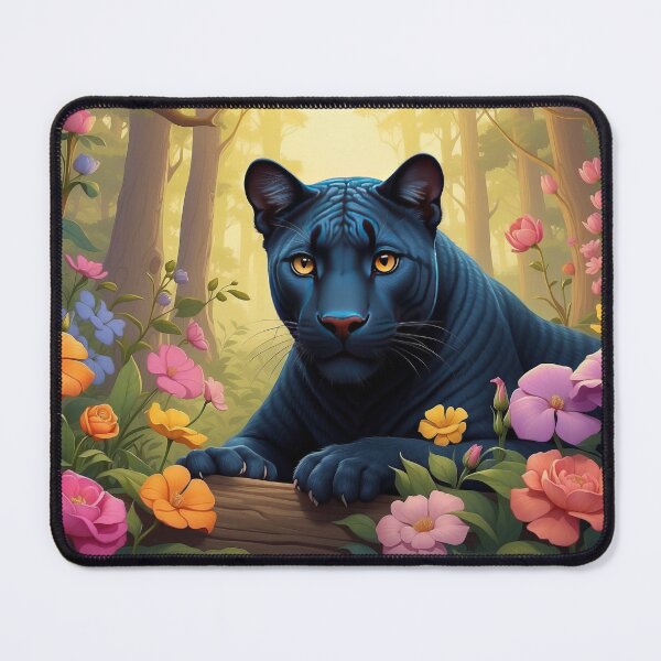 Item preview, Midnight Bloom: Black Panther in a Lush Floral Sanctuary designed and sold by Nick Seidel.