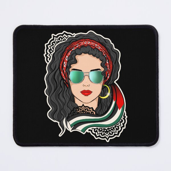 Item preview, Palestinian Woman wearing Palestine Flag headband designed and sold by MKDesignsArts.