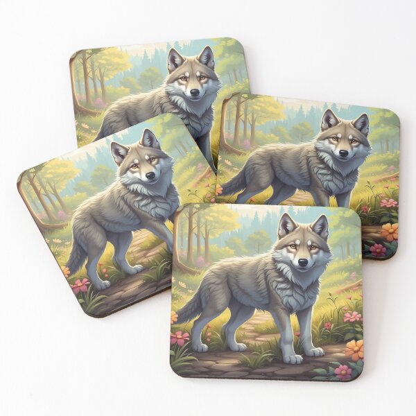 Artikelvorschau, Waldwanderer: Anmutiger Wolf inmitten von Frühlingsblüten entworfen und verkauft von Nick Seidel.