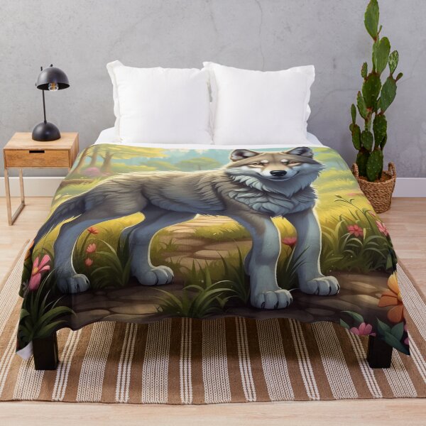 Artikelvorschau, Waldwanderer: Anmutiger Wolf inmitten von Frühlingsblüten entworfen und verkauft von Nick Seidel.