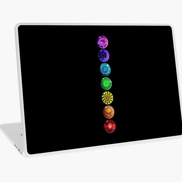 All Chakra - Transparent/Black/No Words Laptop Skin