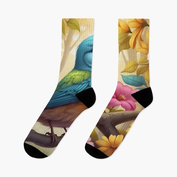 Item preview, Aubade of Azure - Vivid Bird Amongst Blossoms designed and sold by Nick Seidel.